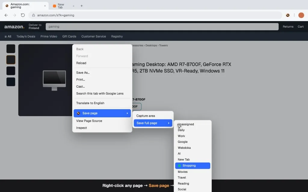 New Tab notes on folders and bookmark cards